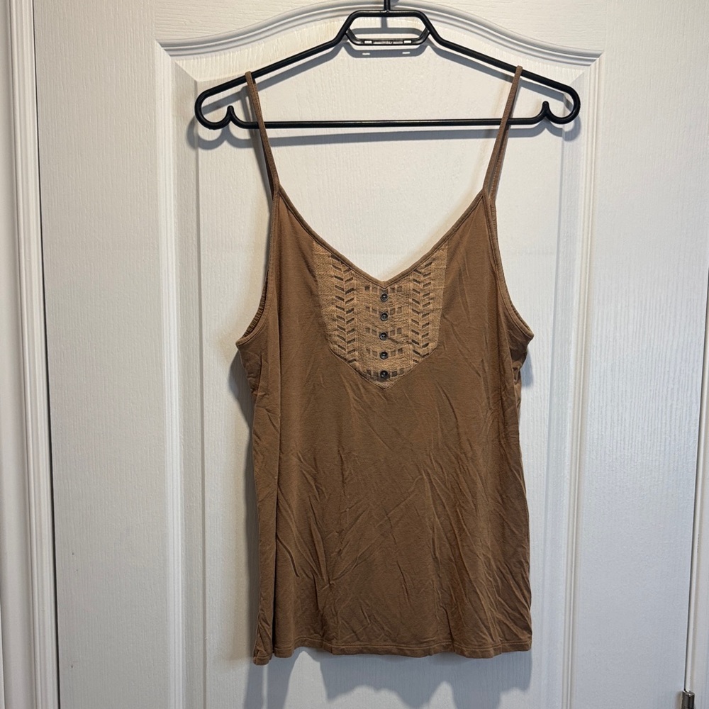 B-American Eagle Soft & Sexy Spaghetti Strap Tank Top Dark Tan Lightweight Cami